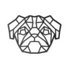 Mops ozdoba geometryczna 3D